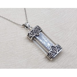 MYSTIC JEWELS by Dalia - 925 Sterling Silver - Mezuzah with Silver Chain, Crystal,