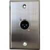 DIYTECH XLR Wall Plate, 3-Pin, Stainless Steel (Single Port XLR