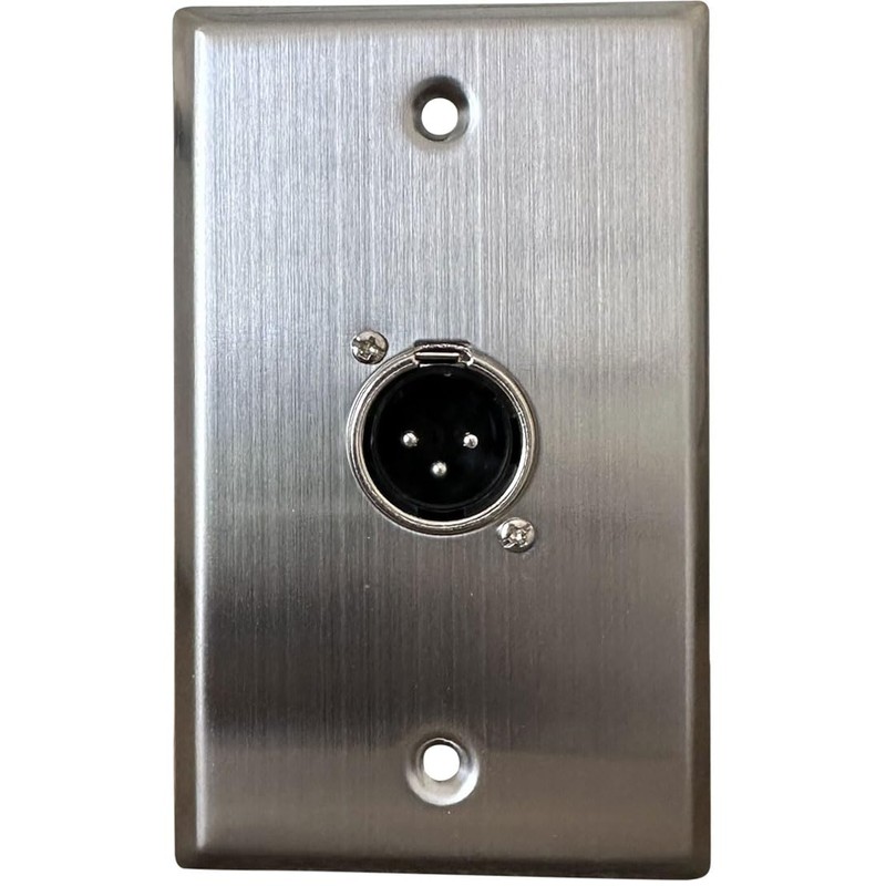 DIYTECH XLR Wall Plate, 3-Pin, Stainless Steel (Single Port XLR
