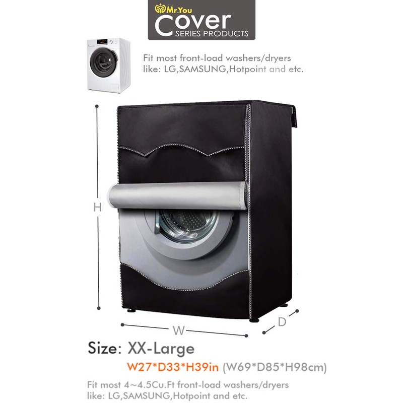 Washing Machine Cover,Washer/Dryer cover For Front-loading Machine Waterproof Dust-proof (XXL,