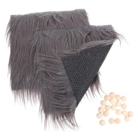SEWACC 1set Faux Fur Square Fabric and Wooden Kit for Gnome Crafting Soft and Decor Includes Fabric Squares and Wooden Beads for Holiday Projects