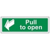 V Safety Pull To Open Door Sign - 300mm x