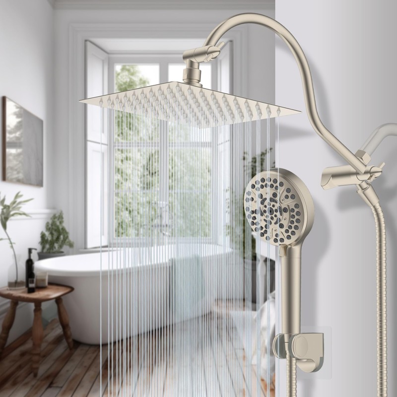 Hibbent All Metal CUPC Certified Shower Head, 8'' High Pressure