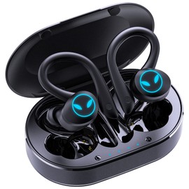 EUQQ Cuffie Bluetooth Sport, senza fili con tecnologia Bluetooth 5.3, Qualità del suono ad alta fedeltà auricolari bluetooth, con gancio per l'orecchio Auricolari Bluetooth, progettato lo sport