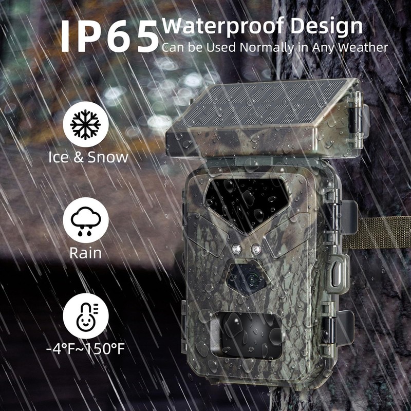 Tosuny Solar Wildlife Camera, 1080P 30fps 20MP Wildlife Camera, Wildlife
