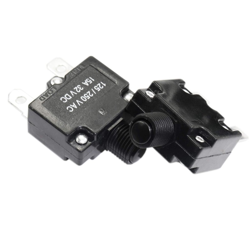 Fuzbaxy 5PCS 15Amp Circuit Breakers with Push Button Reset 32VDC,AC125-250V