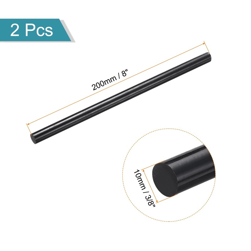 MECCANIXITY ABS Plastic Rod Round Solid Bar 10 mm x