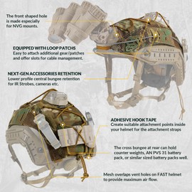 VOTAGOO GEAR Helmet Cover Combo, Tactical Helmet Cover for Fast Series Helmets in Size M/L or XL, Military Gear Combat Fast Helmets Cloth for Paintball Hunting Shooting(Multicam, Large)