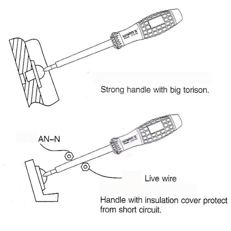 1Pcs Electrical Tester Pen Slotted Screwdriver Tester Pen Voltage Tester
