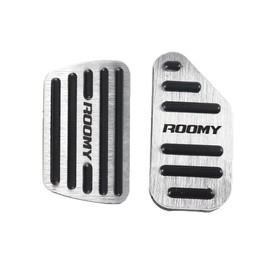 SAWAKAKI Toyota Rumi M900A/M910A Dedicated Design with Logo Aluminum Axle Pedal Brake Pedal Cover Set of 2 (Silver)