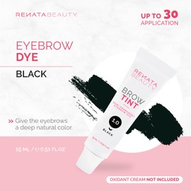Renata Beauty Eyebrow Colour - Premium Eyebrow Dye - 15 ml Adjustable and Long-Lasting Eyebrow Colour for 4 Weeks - Safe and Gentle - Available in 4 Colours [Black]