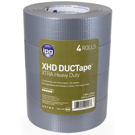 IPG XHD DUCTape, Extra Heavy Duty Duct Tape, 1.88" x 60 yd, Silver (4-Pack)