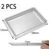 2 PCS Stainless Steel Square Trays,Trinket Serving Trays (Silver)