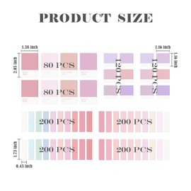 BAYTORY 1200 Pcs Sticky Tabs, Pastel Paper Sticky Notes, Index Tabs Memo Stickers Page Markers Book Tabs, Multicolor Writable Tabs for Annotating Books, Office & School Study Supplies (Pink)