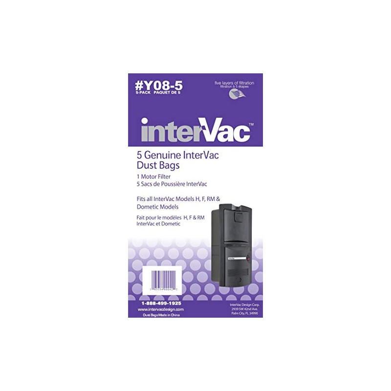 Intervac Vac Y08-5 Dust Bags For H F And Rm