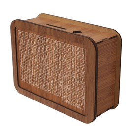 Wooden Money Saving Box, Money Cash Saving Challenge Box, Cash Vault Wooden Savings Box, Money Bank Box Wooden Money Boxes, Reusable Coin Bank Counter Piggy Bank for Adults (10000)