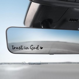 Maxqzin Rear View Mirror Sticker, Jesus Car Accessories, Christian Decal, Faith Car Mirror Sticker, Mirror Decal with Heart, Bible Verse Christian Gift, Car Gifts for Women, Religious Car Accessories
