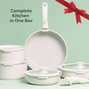 Pinnacle Cookery 15-Piece White Granite Nonstick Cookware Set – Detachable