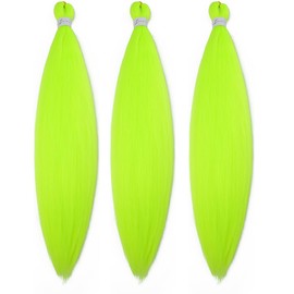 BALINGHAIR Braiding Hair Pre-Stretched Kanekalon High Temperature Synthetic Fiber Braid Hair 28 Inches (Yellow Green, 28 Inch (Pack of 3))