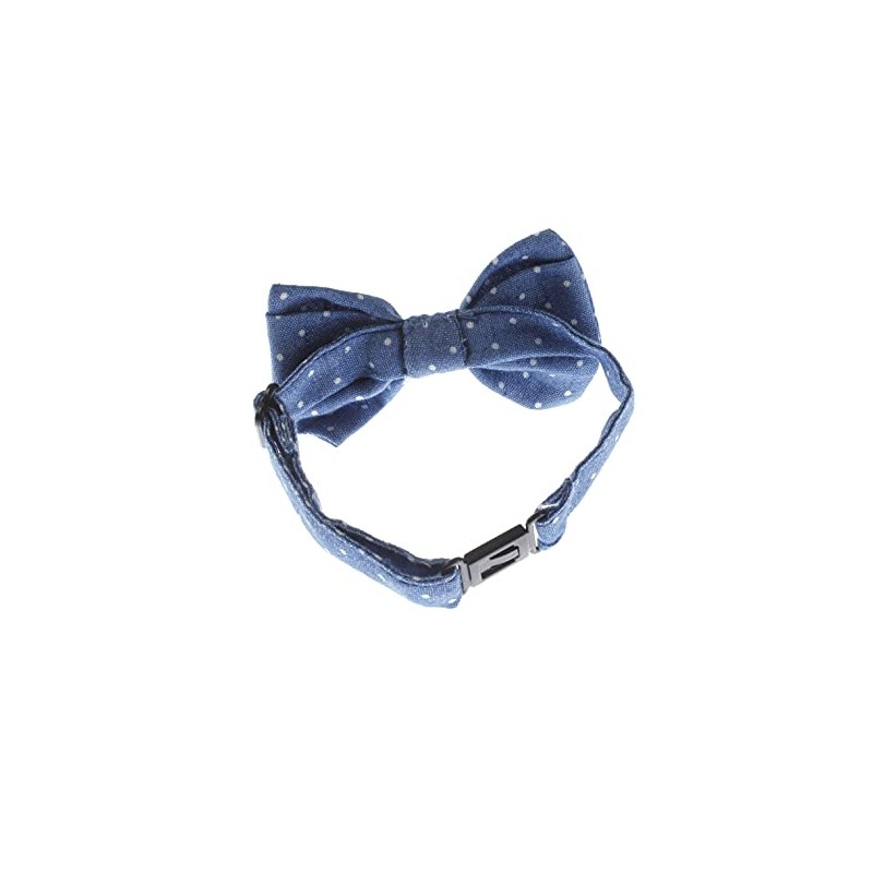 My Lello Baby Printed Denim Adjustable Pre-Tied Bow Tie -