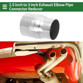 X AUTOHAUX Mandrel Exhaust Pipe Adapter Concentric Reducer Car Exhaust Pipe Tubing Piping Adapter 2.5" OD to 3" OD 4" Length 201 Stainless Steel Silver Tone