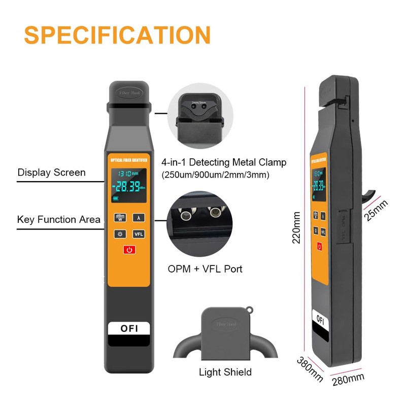 QIIRUN TM501 3 in 1 Live Fiber Optical Identifier 800-1700nm