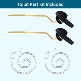Hygie Rinse 2Pack Universal Side Mount Toilet Handle Replacement Kit Compatible with Kohler K-GP30324-CP/Glacier Bay Toilet with Flapper Chains, Metal Toilet Flusher Lever, Oil Rubbed Bronze