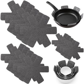15 Pan Protectors, Felt Pot Protectors, Pan Protectors, Stacking Protection, 38 cm x 5 + 35 cm x 5 + 26 cm x 5, Scratch-Resistant, for Pans, Pots, Bowls