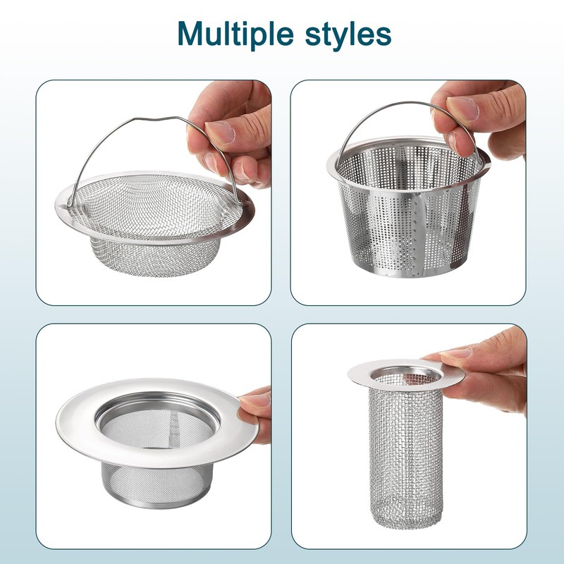 sourcing map 2Pcs Kitchen Sink Drain, Stainless Steel Kitchen Sink