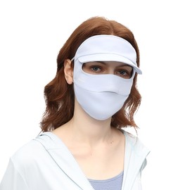 OhSunny Women Wide Brim Anti UV Face Cover UPF 50+ Full Face Mask Breathable Sunscreen Sports Face Covering SLN4M237 (Light Blue)