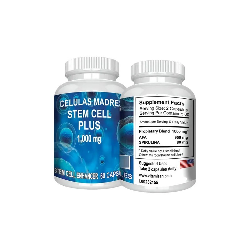 Células Madre Vitamisan STEM Plus Alga AFA 1000mg 60 Cápsulas