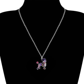 WEVENI Cute Poodle Necklace Alloy Women Girls Enamel Jewelry Gifts M Enamel No Gemstone, enamel, No Gemstone
