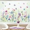decalmile Spring Garden Flower Double Sided Window Clings Wildflower Purple