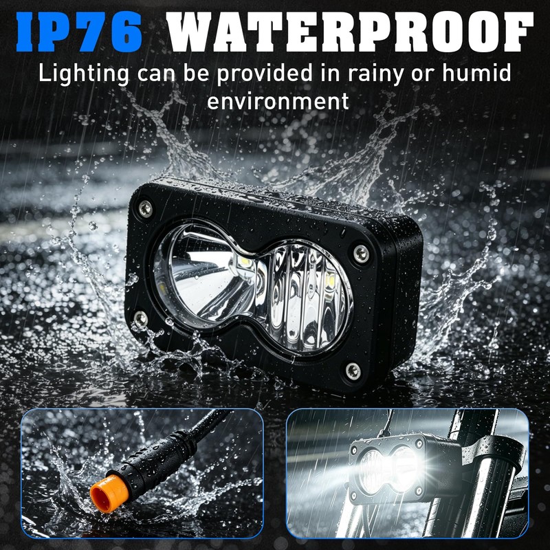 Baja Light for Ebike Upgrade Headlight ridstar Q20 6500K 20W