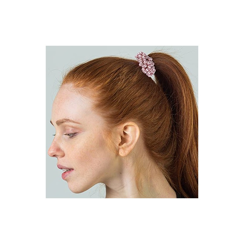 4 Pcs Pearl Hair Scrunchies, Elastic Hair Ropes Ponytail Holder