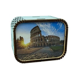 Italy Roma Music Box Collectible Souvenirs Clockwork Mechanism Wood Musical Gift for Wife Women Friends Love on Birthday Christmas Day Anniversary (ARRIVEDERCI Roma)