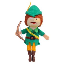 Fiesta Crafts Robin hood Finger Puppet for Kids – Fabric Interactive Robin hood Toy with Wooden Head for Role Play, Creativity & Sensory Skills - Gift for 3 Year Old Boys & Girls to 9 years old