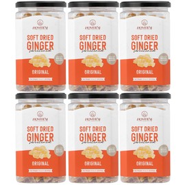 Homtiem Dried Crystallized Ginger 6lb (16 Ounce pack 6) Real Soft, Chews and Candied Delicious pieces Gingers,Easy to eat, keep and use, No Artificial Colors, All-Natural and Preservative-Free