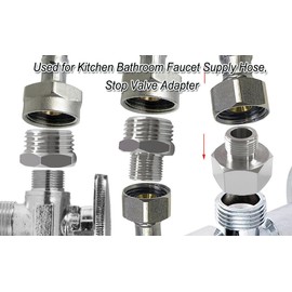 Beduan Stainless RV Faucet Adapter 1/2 NPT Male to 3/8 Comp. Male Faucet Supply Line Compression Fittings Adapter for RV Kitchen Plumbing Water Hose Pipe Connector (Pack of 2)