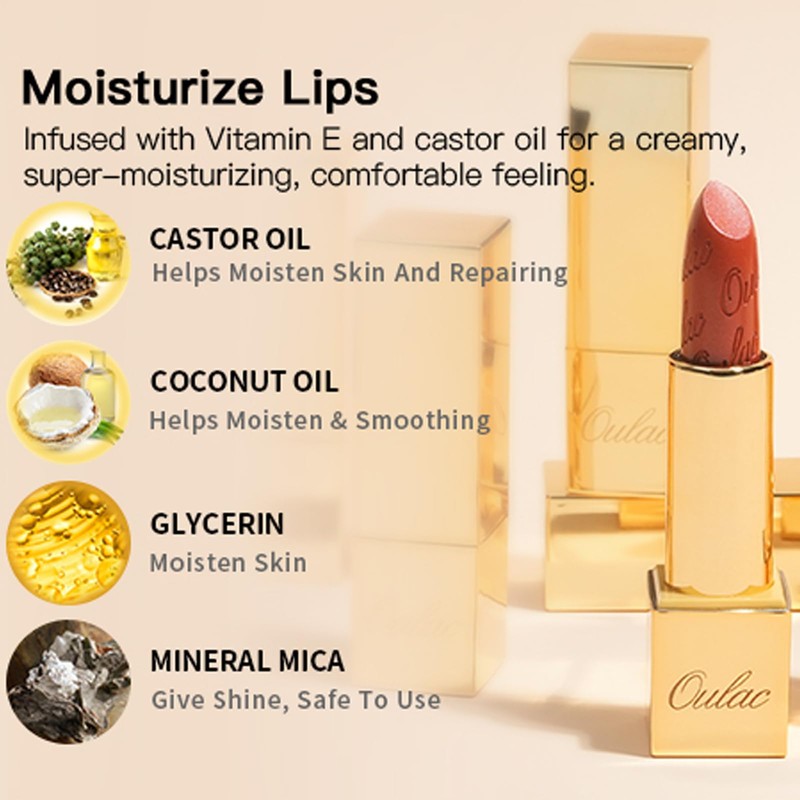 Oulac Metallic Shine Lipstick Long Lasting Lip Color Set 1
