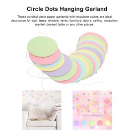 5 Pieces of Round Pieces Decorative Pull Strips, Farpoint Garland Kits Flags Banner Banner for Hanging Pastel Polka Dot Garlands for Parties Decoration Room Baby Room