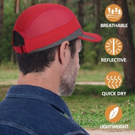 GADIEMKENSD Unstructured Baseball Cap Running Hat Outdoor Caps Quick Dry Breathable Super Light for Men Women, red