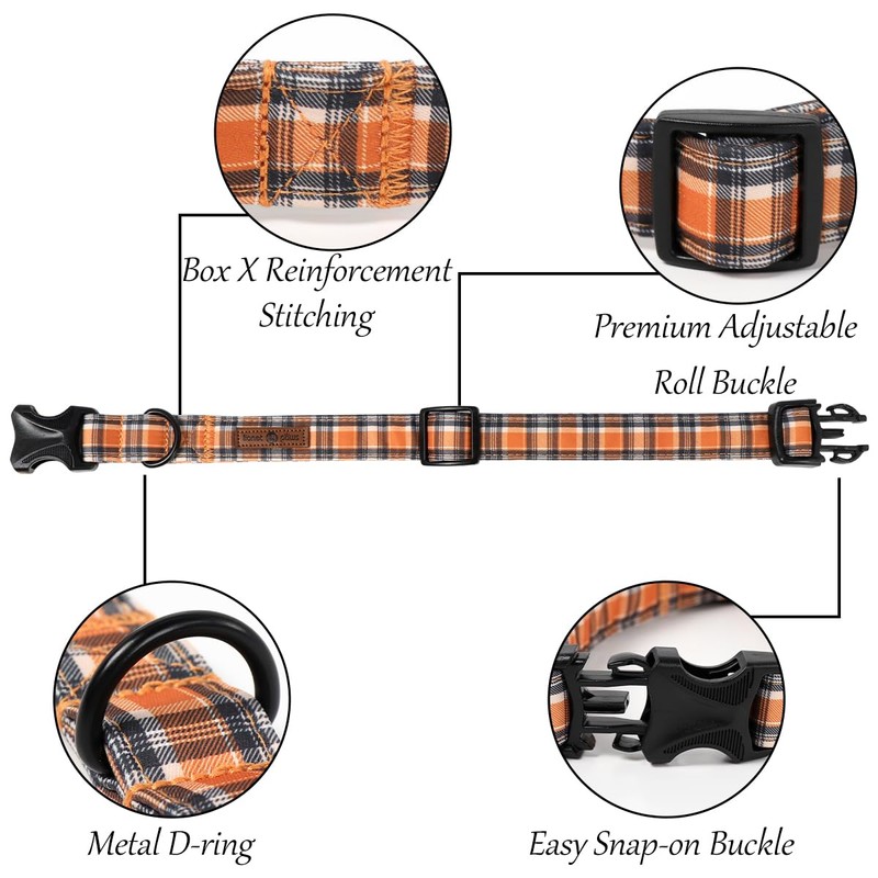 Lionet Paws Gird Dog Collar with Plastic Buckle, Cotton Fall