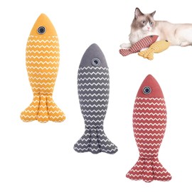 3 Stück Haustierspielzeug Fische, Spielzeug in Fischform,, Heimtierbedarf, Katzenminze-Spielzeug, Katzenspielzeug für den Innenbereich, Kauspielzeug für Katzen, Plüschtiere für Haustiere, Haustierzub