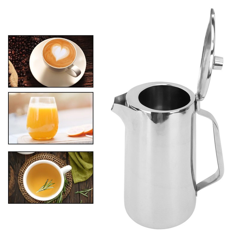Large Capacity 2L Stainless Steel Water Pitcher Cold Beverage Jug,