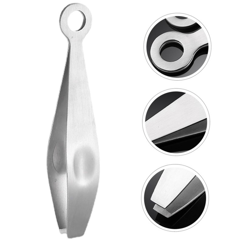 Zerodeko Stainless Steel Fish Tweezers Ergonomic Cooking Tool for Hair