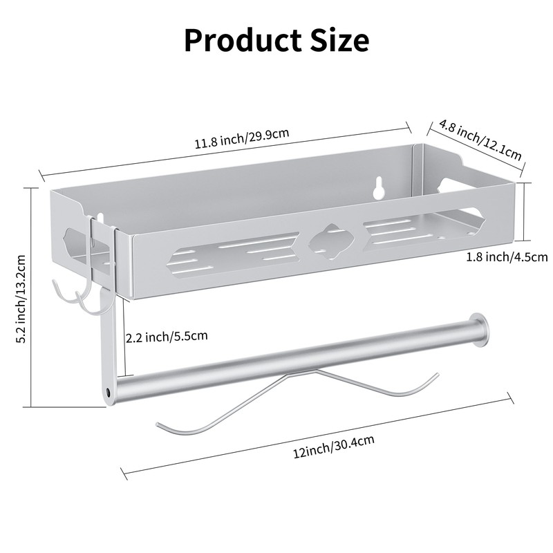 Paper Towel Holder Wall Mount, MAYZOLOP Easy One-Hand Tear Design