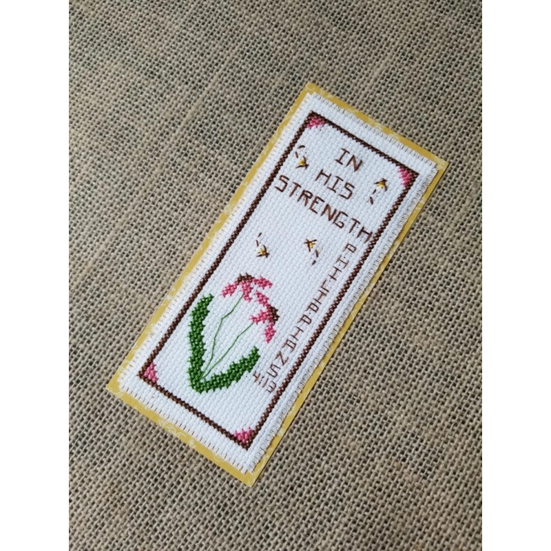 Unbranded Counted Cross Stitch Bees and Flowers Scripture Bookmark Pattern