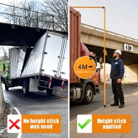 comincia Measuring Stick,15FT Height Stick for Trucks with Telescoping Pole,Sturdy Non-Conductive Fiberglass Load Height Stick for Oversized Cargo,Accurate 90°Arm Lock,with Carrying Bag