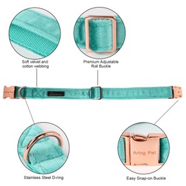 ARING PET Bowtie Dog Collar-Velvet Dog Collars with Removable Bowtie, Cute & Comfortable Dog Collar.